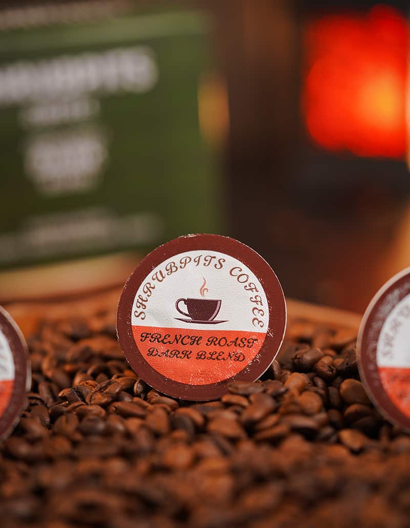 SHRUBPITS Dark Blend K-Cup ground coffee. - Shrubpits Coffee